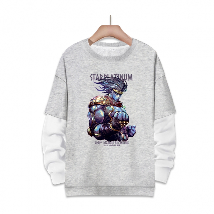 JoJos Bizarre Adventure Anime fake two-piece thick round neck sweater from S to 3XL