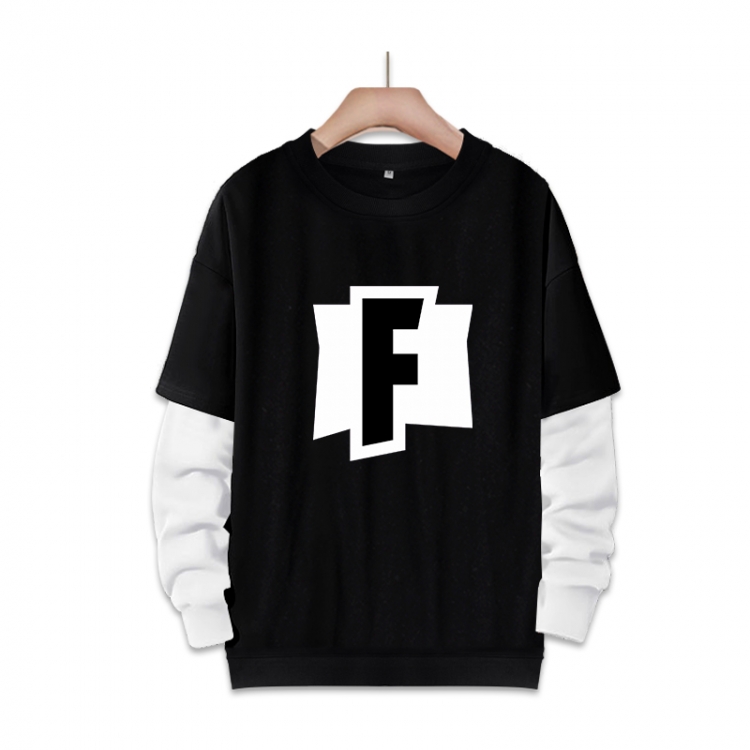 Fortnite Anime fake two-piece thick round neck sweater from S to 3XL
