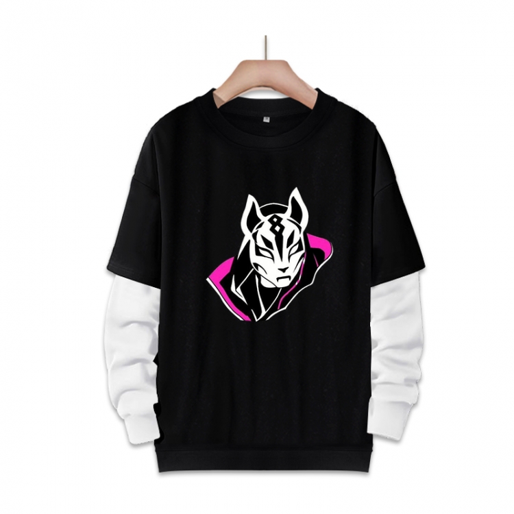 Fortnite Anime fake two-piece thick round neck sweater from S to 3XL