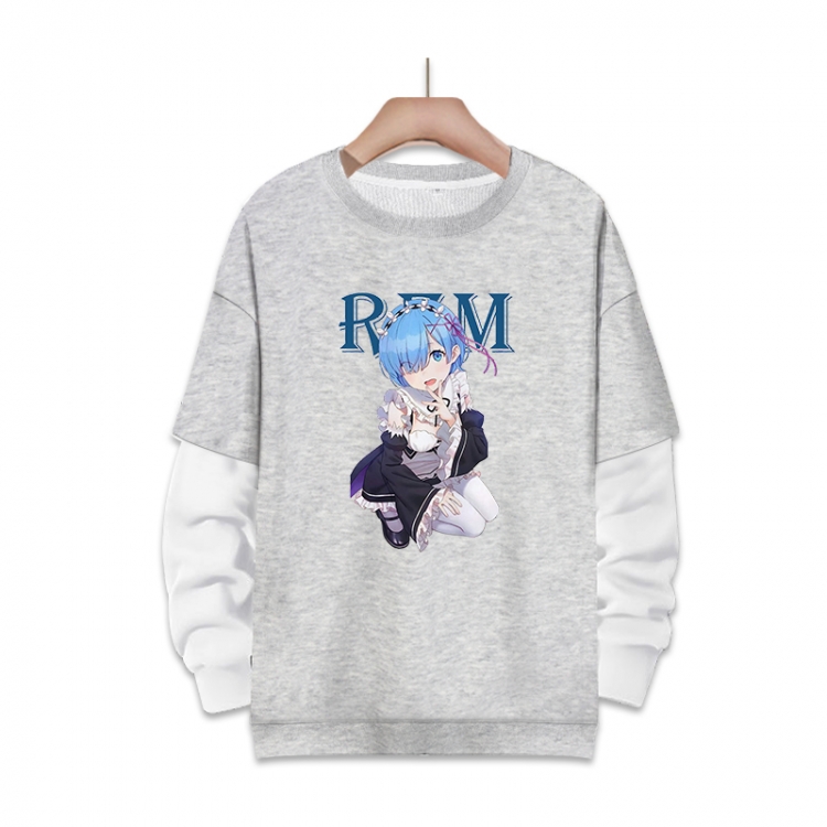 Re:Zero kara Hajimeru Isekai Seikatsu Anime fake two-piece thick round neck sweater from S to 3XL
