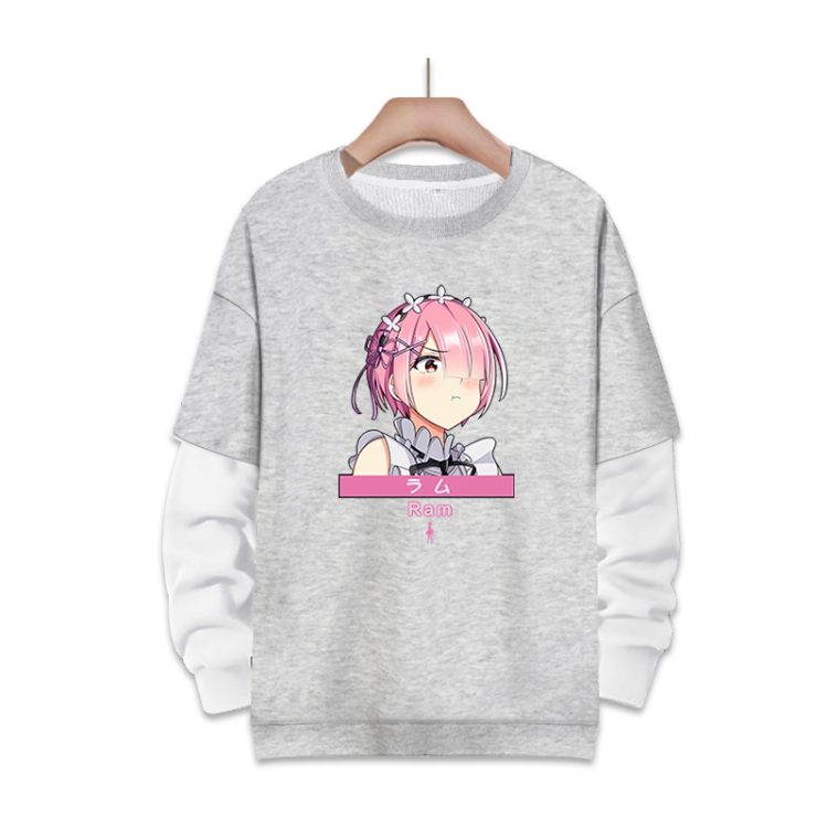 Re:Zero kara Hajimeru Isekai Seikatsu Anime fake two-piece thick round neck sweater from S to 3XL