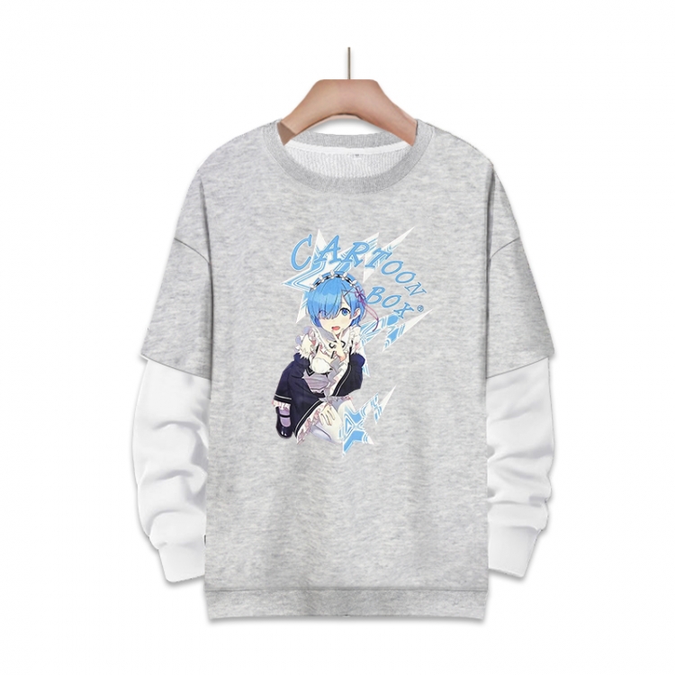 Re:Zero kara Hajimeru Isekai Seikatsu Anime fake two-piece thick round neck sweater from S to 3XL