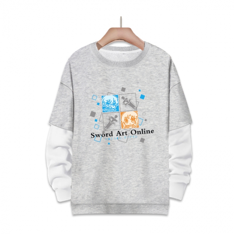 Sword Art Online Anime fake two-piece thick round neck sweater from S to 3XL