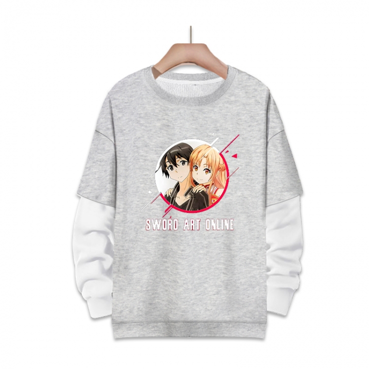 Sword Art Online Anime fake two-piece thick round neck sweater from S to 3XL