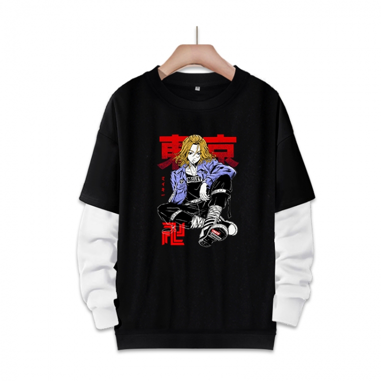 Tokyo Revengers Anime fake two-piece thick round neck sweater from S to 3XL