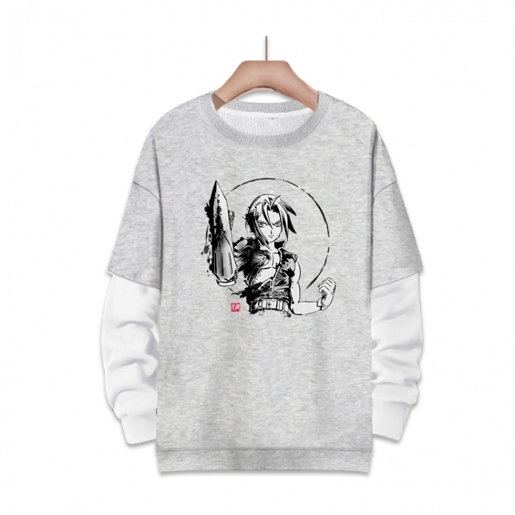 Fullmetal Alchemist Anime fake two-piece thick round neck sweater from S to 3XL
