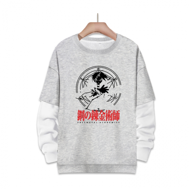 Fullmetal Alchemist Anime fake two-piece thick round neck sweater from S to 3XL