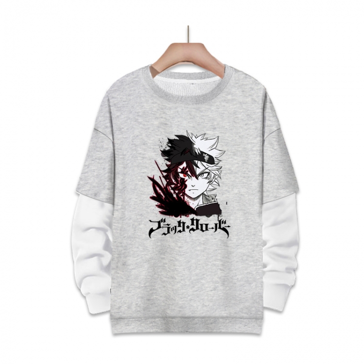 Black Clover Anime fake two-piece thick round neck sweater from S to 3XL