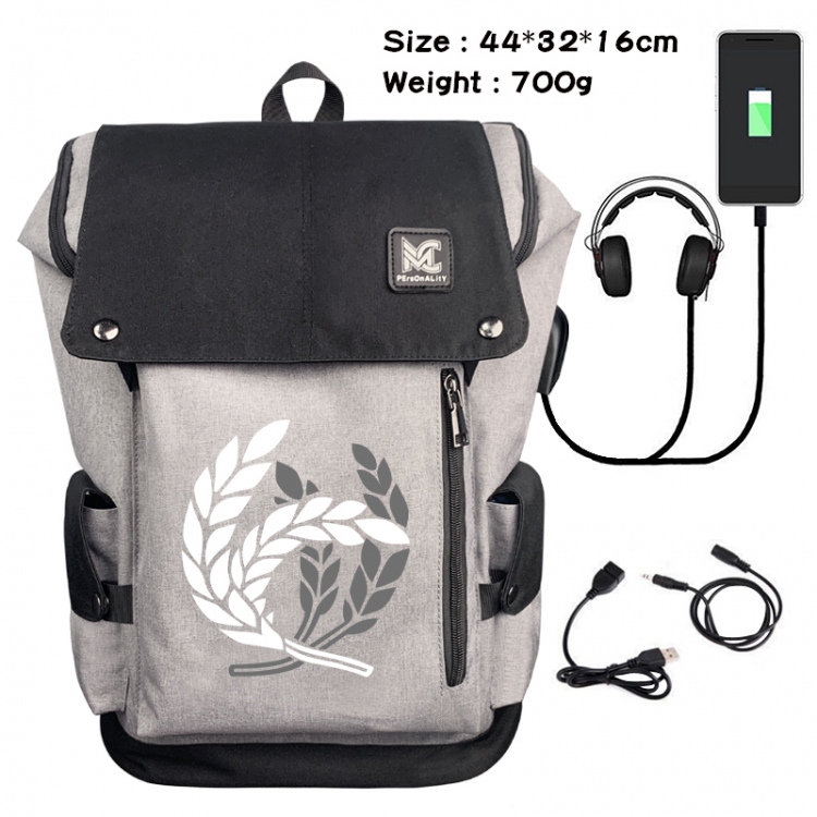 Honkai: Star Rail Animation anti-theft canvas bucket backpack 44X32X16CM