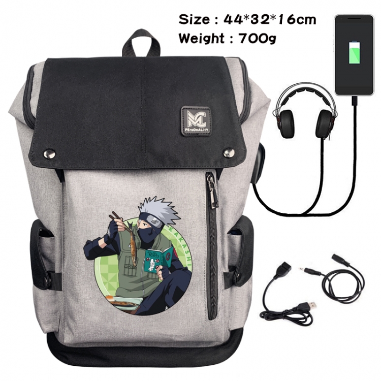 Naruto Animation anti-theft canvas bucket backpack 44X32X16CM