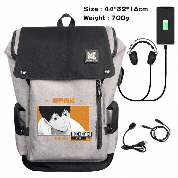 Haikyuu!! Animation anti-theft canvas bucket backpack 44X32X16CM