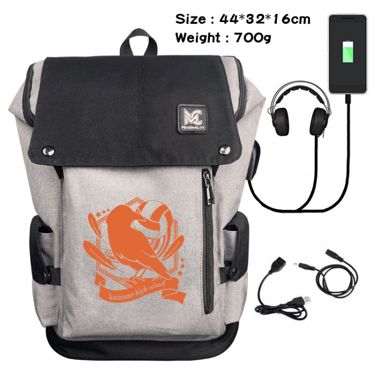 Haikyuu!! Animation anti-theft canvas bucket backpack 44X32X16CM