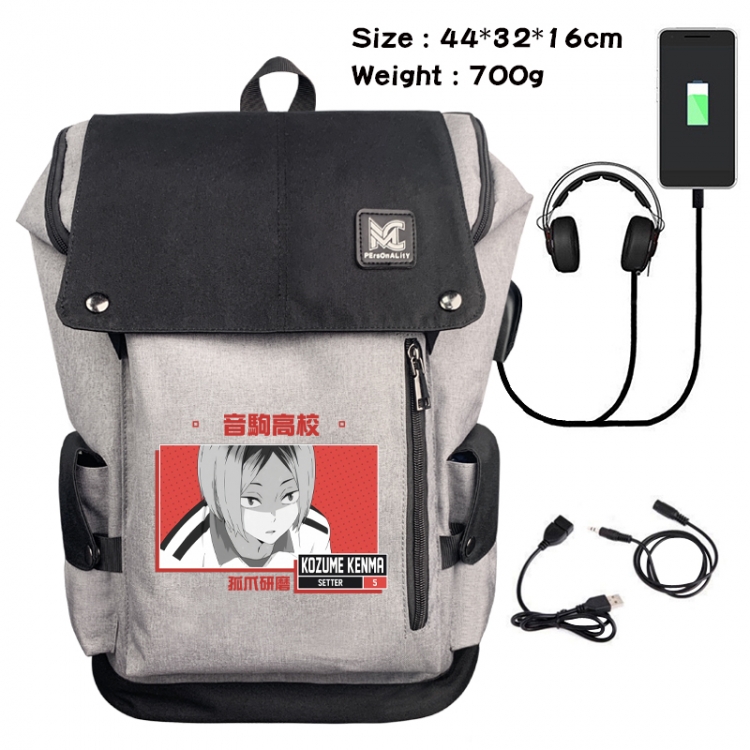 Haikyuu!! Animation anti-theft canvas bucket backpack 44X32X16CM