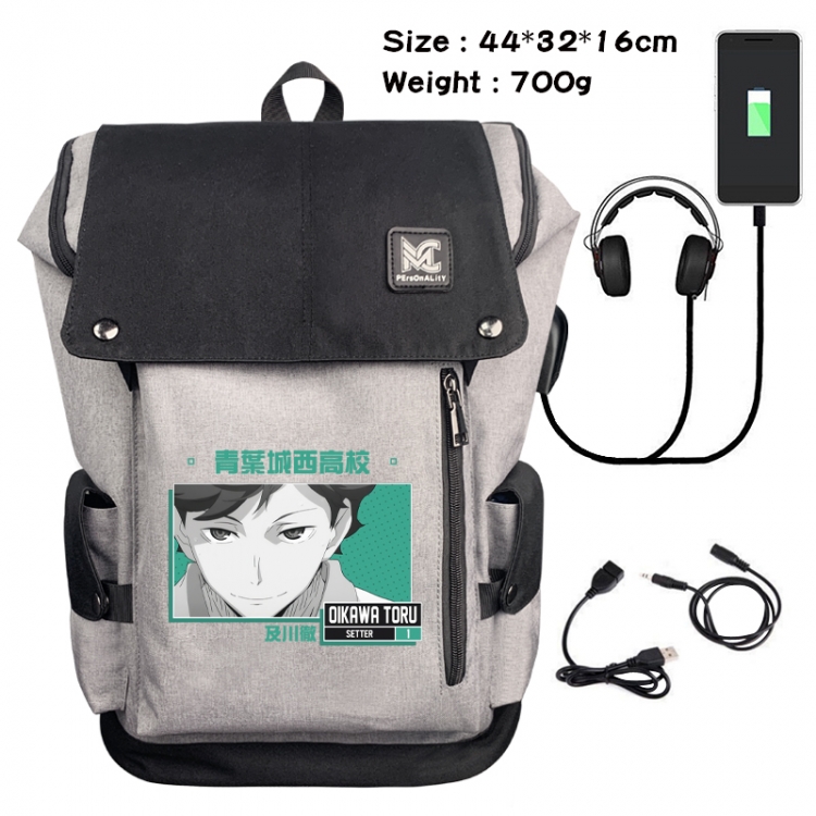Haikyuu!! Animation anti-theft canvas bucket backpack 44X32X16CM