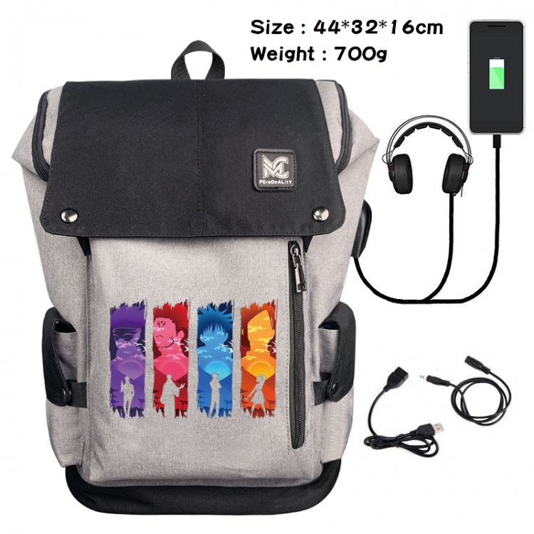 Jujutsu Kaisen Animation anti-theft canvas bucket backpack 44X32X16CM