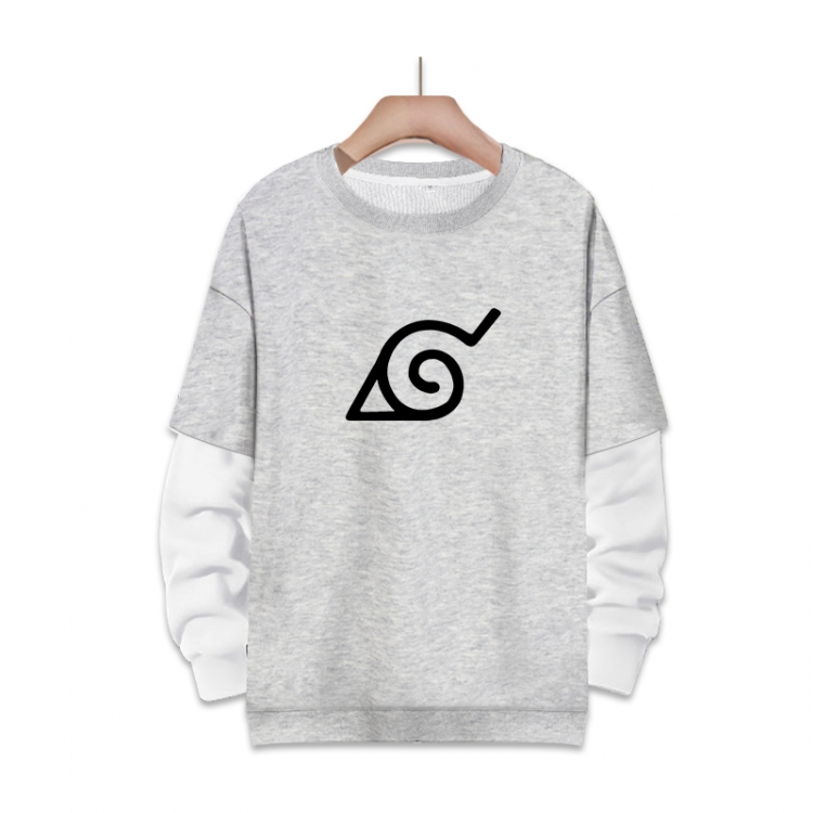 Naruto Anime fake two-piece thick round neck sweater from S to 3XL