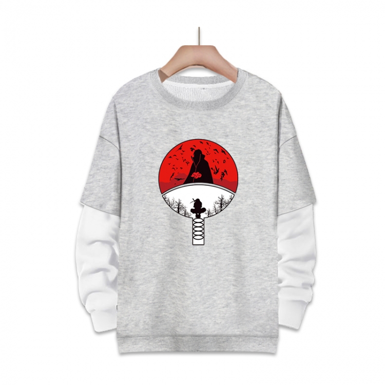 Naruto Anime fake two-piece thick round neck sweater from S to 3XL