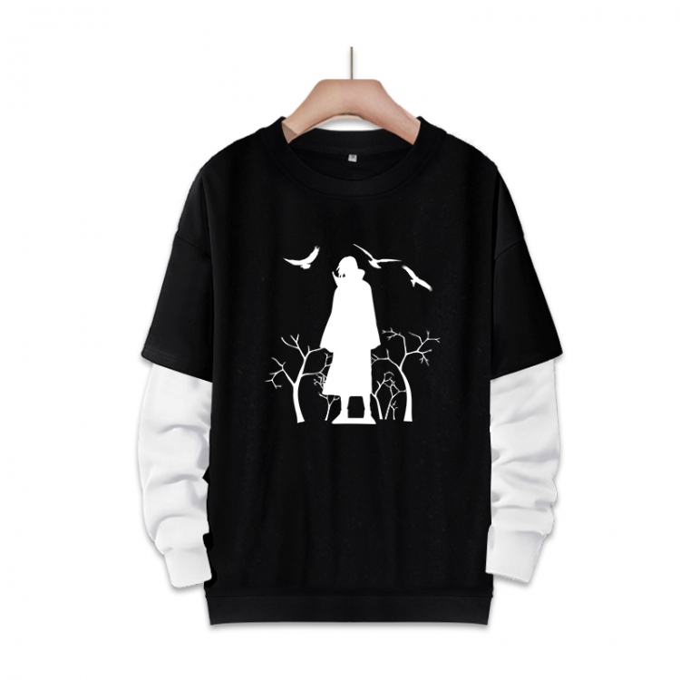 Naruto Anime fake two-piece thick round neck sweater from S to 3XL