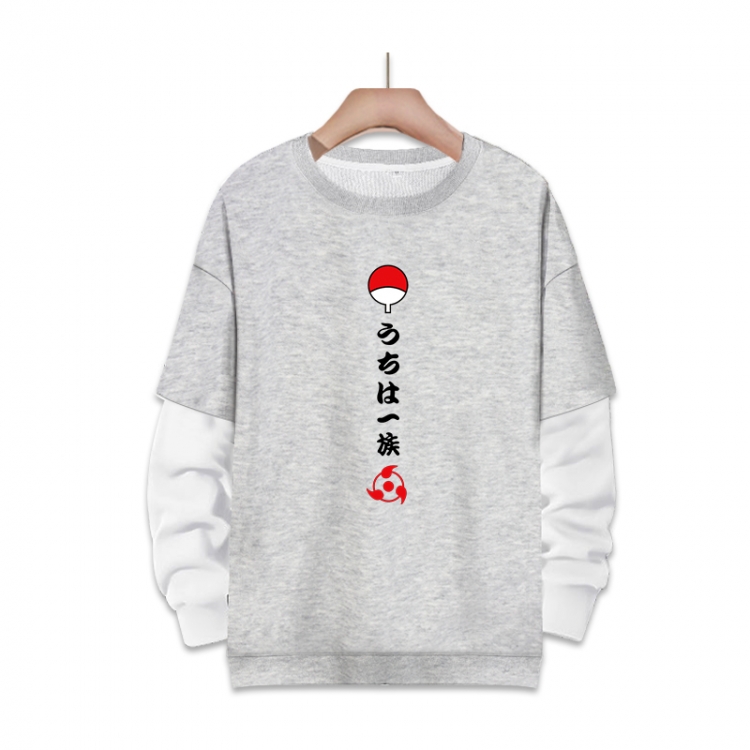 Naruto Anime fake two-piece thick round neck sweater from S to 3XL