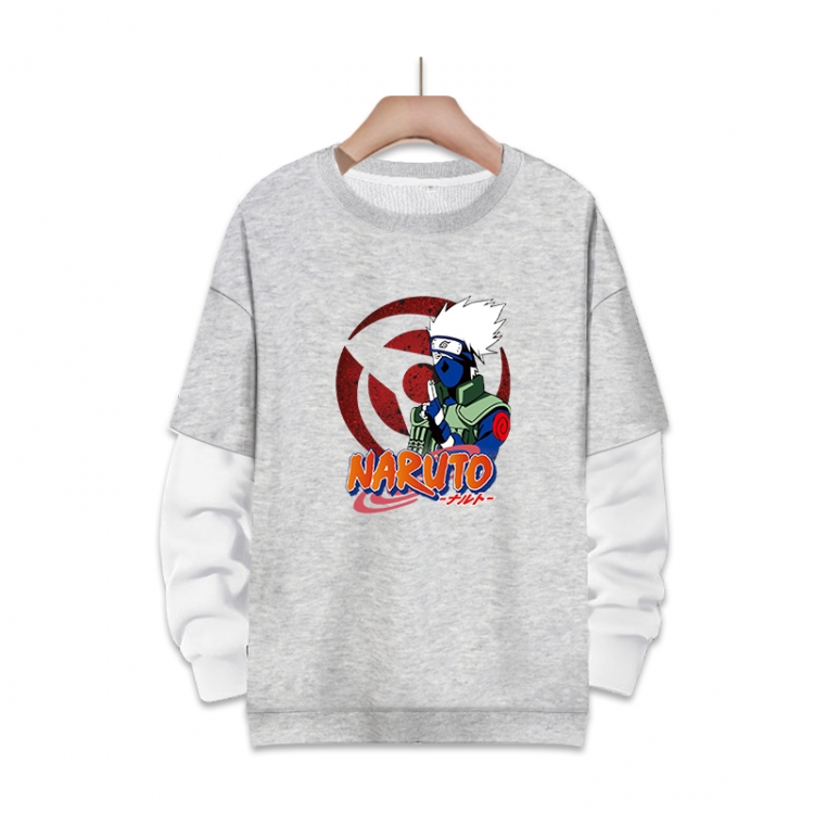Naruto Anime fake two-piece thick round neck sweater from S to 3XL