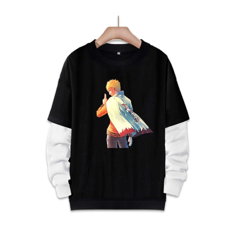 Naruto Anime fake two-piece thick round neck sweater from S to 3XL