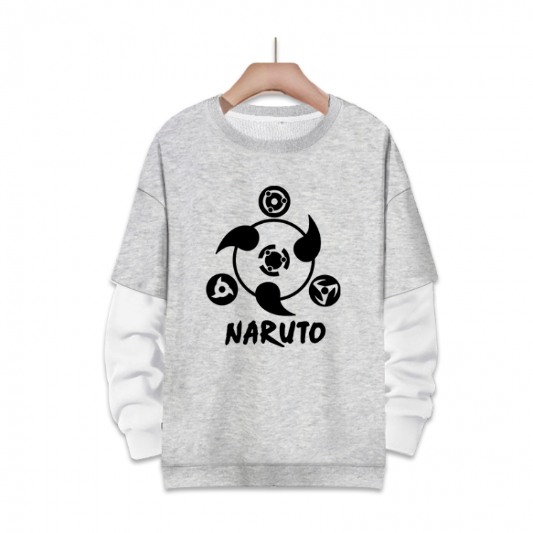 Naruto Anime fake two-piece thick round neck sweater from S to 3XL
