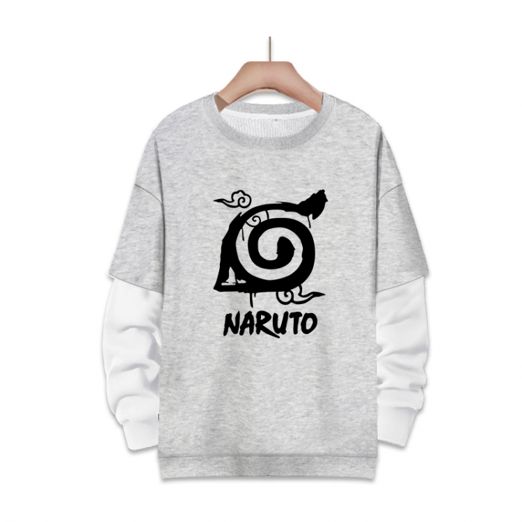 Naruto Anime fake two-piece thick round neck sweater from S to 3XL