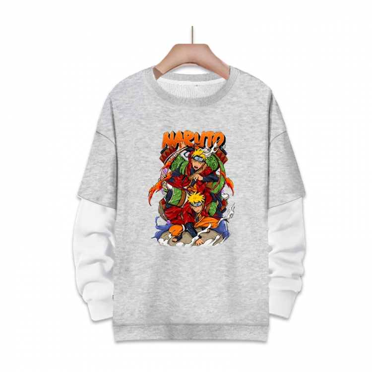 Naruto Anime fake two-piece thick round neck sweater from S to 3XL