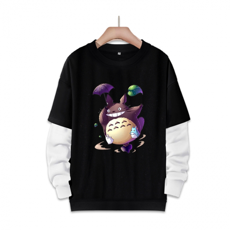 OTORO Anime fake two-piece thick round neck sweater from S to 3XL