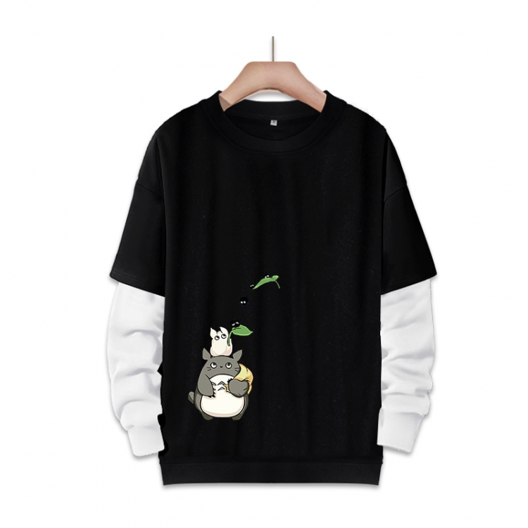 OTORO Anime fake two-piece thick round neck sweater from S to 3XL