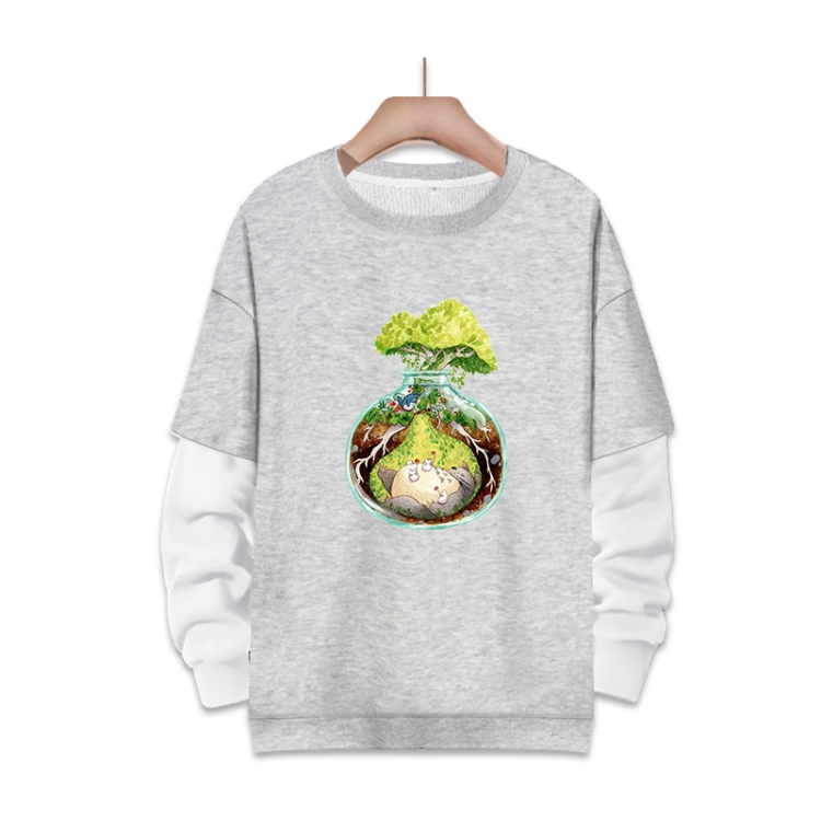 OTORO Anime fake two-piece thick round neck sweater from S to 3XL