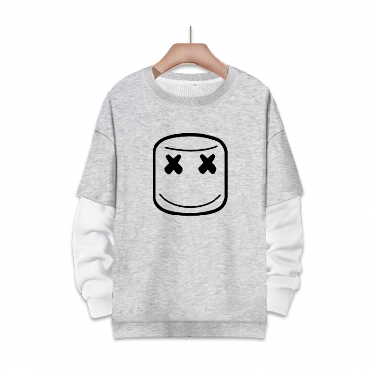 cotton candy Anime fake two-piece thick round neck sweater from S to 3XL