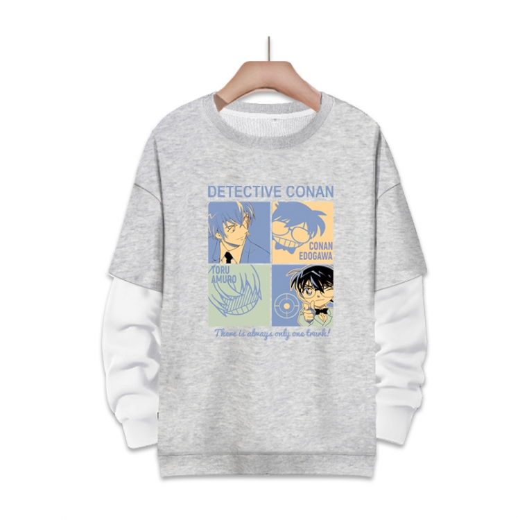 Detective conan Anime fake two-piece thick round neck sweater from S to 3XL