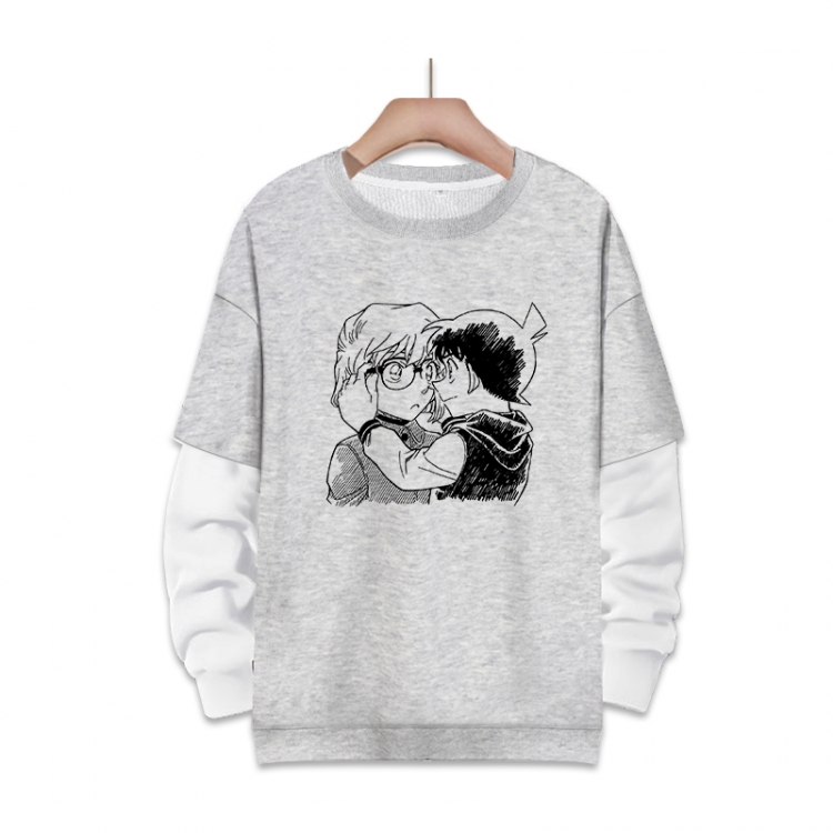 Detective conan Anime fake two-piece thick round neck sweater from S to 3XL