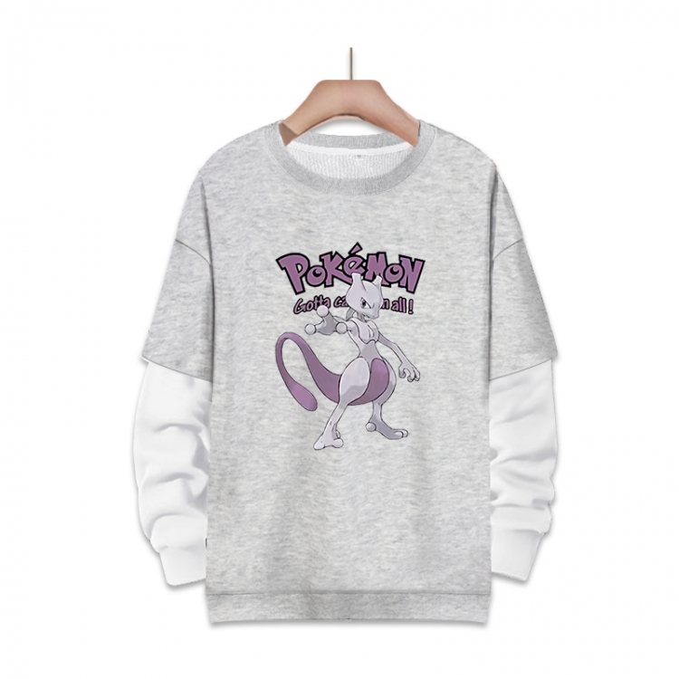 Pokemon Anime fake two-piece thick round neck sweater from S to 3XL