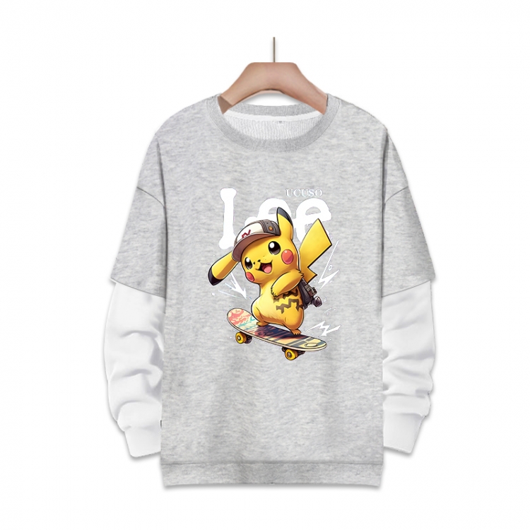 Pokemon Anime fake two-piece thick round neck sweater from S to 3XL