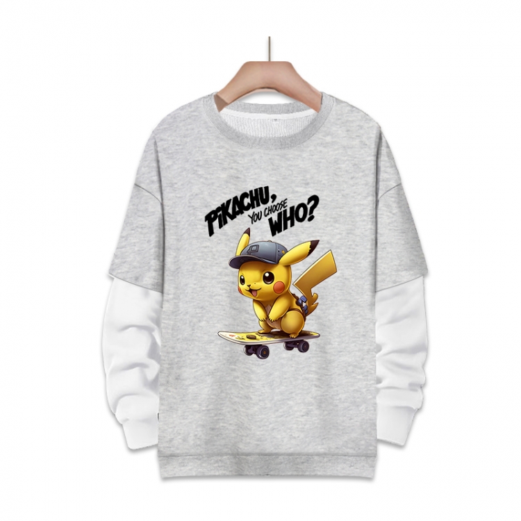 Pokemon Anime fake two-piece thick round neck sweater from S to 3XL