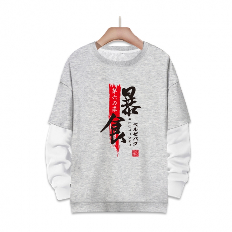 The Seven Deadly Sins Anime fake two-piece thick round neck sweater from S to 3XL