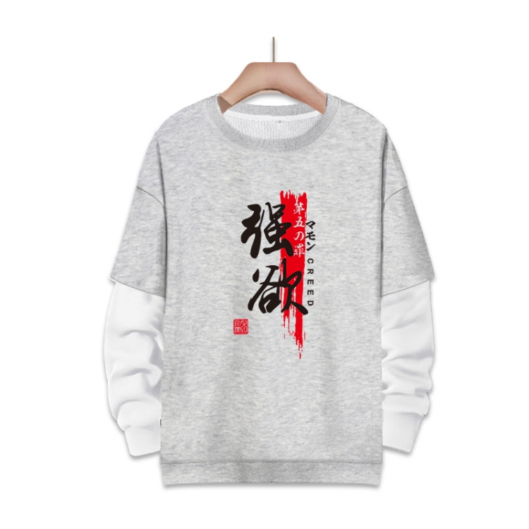 The Seven Deadly Sins Anime fake two-piece thick round neck sweater from S to 3XL