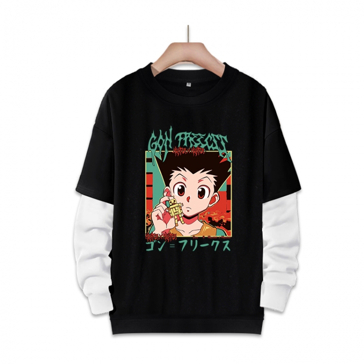 HunterXHunter 动漫周边假两件厚款圆领卫衣  S-3XL $50^447&amp;FDYML