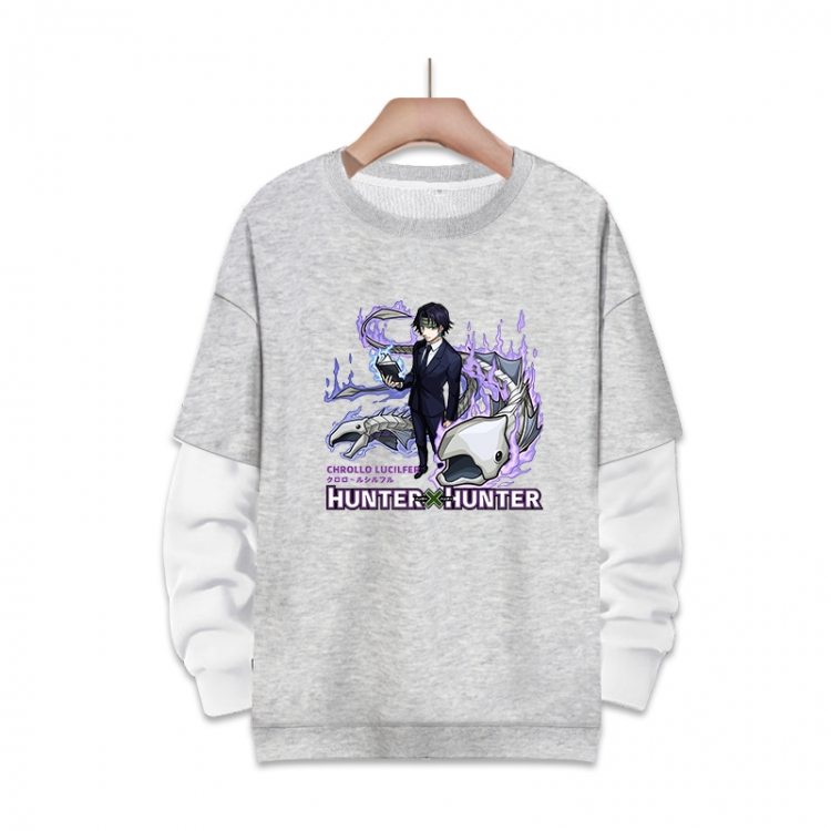 HunterXHunter 动漫周边假两件厚款圆领卫衣  S-3XL $50^447&amp;FDYML