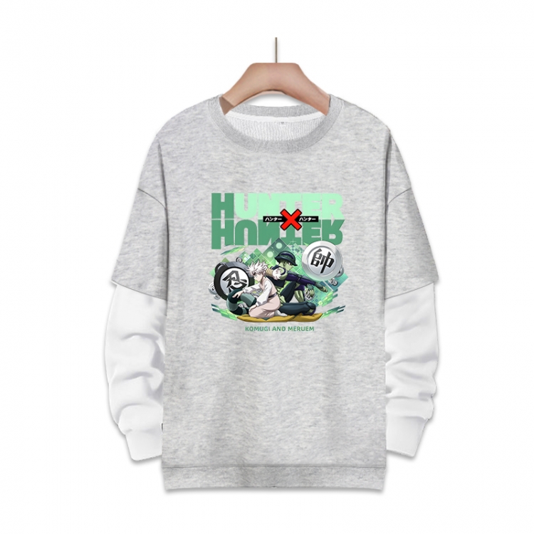 HunterXHunter 动漫周边假两件厚款圆领卫衣  S-3XL $50^447&amp;FDYML