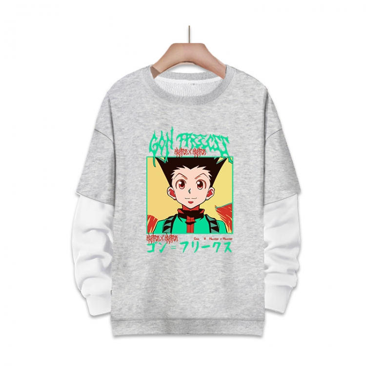 HunterXHunter 动漫周边假两件厚款圆领卫衣  S-3XL $50^447&amp;FDYML