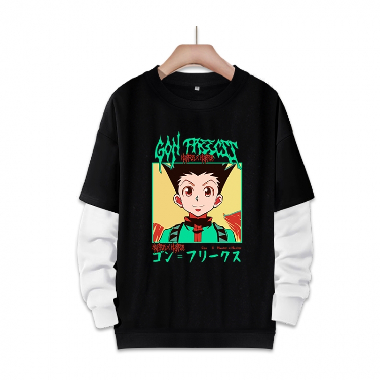 HunterXHunter 动漫周边假两件厚款圆领卫衣  S-3XL $50^447&amp;FDYML