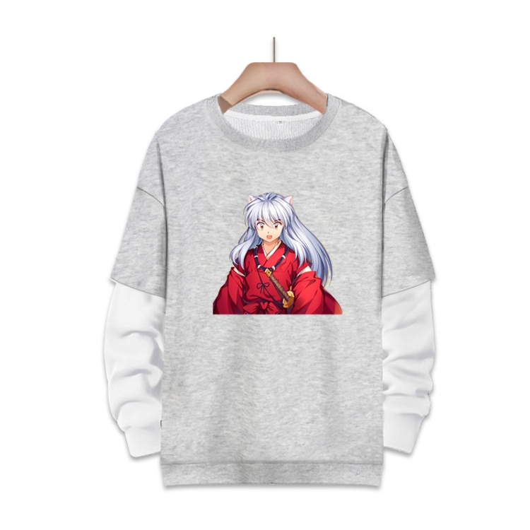 Inuyasha Anime fake two-piece thick round neck sweater from S to 3XL