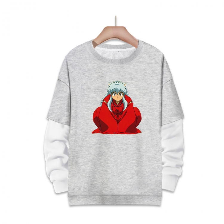 Inuyasha Anime fake two-piece thick round neck sweater from S to 3XL