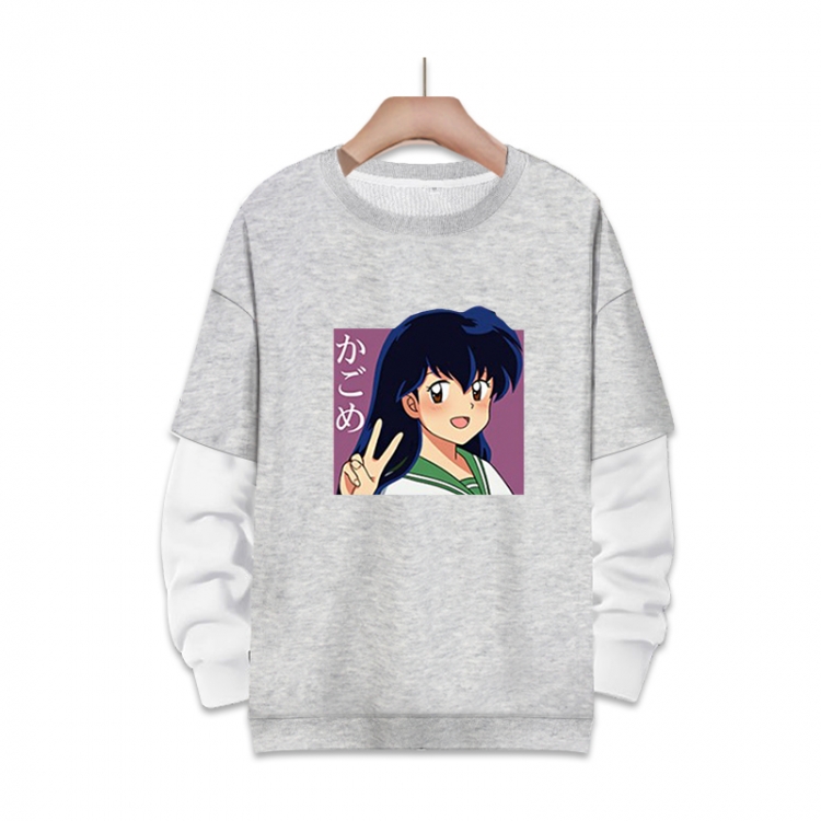 Inuyasha Anime fake two-piece thick round neck sweater from S to 3XL