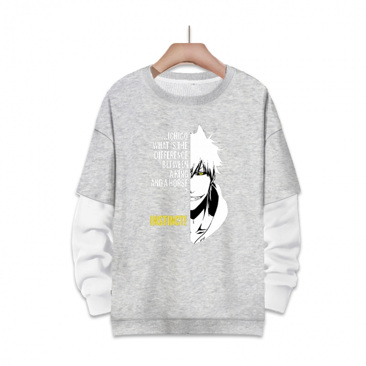 Bleach Anime fake two-piece thick round neck sweater from S to 3XL
