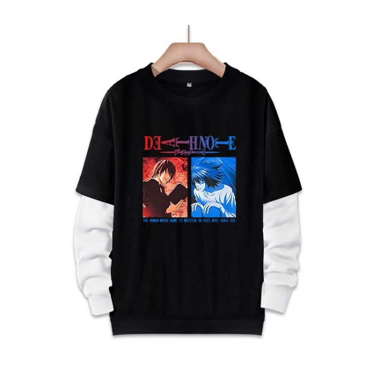 Death note Anime fake two-piece thick round neck sweater from S to 3XL