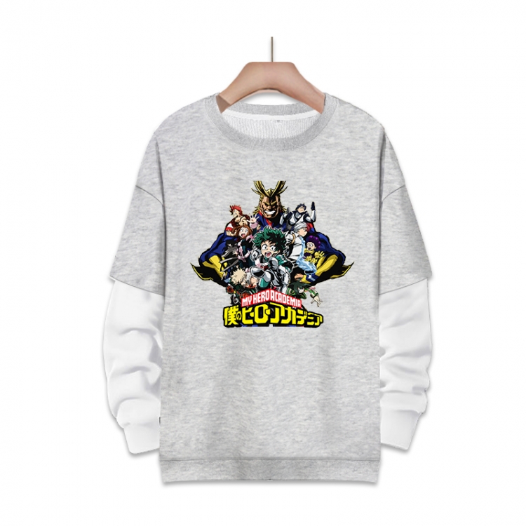 My Hero Academia Anime fake two-piece thick round neck sweater from S to 3XL